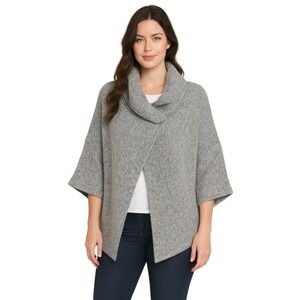 The‎ Limited Gray Cowl Neck Poncho Cape Sweater Knit Pullover S Lagenlook 61-03